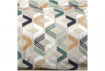 Housse de couette 220x240 cm + 2 taies 100% Coton 57 fils Malte Marine