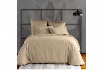 Housse de couette 240x260 cm Satin de Coton Beige