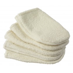 Petits gants à démaquiller en coton bio écru (Lot de 5)