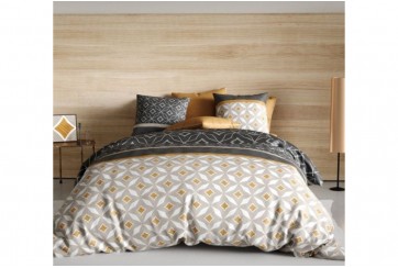 Housse de couette 220x240 cm + 2 taies d'oreiller 63x63 cm Coton 57 fils Rizzo