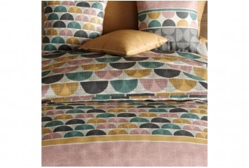 Housse de couette 240x260 cm + 2 taies d'oreiller 63x63 cm Coton 57 fils Thanos