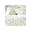 Housse de couette 220x240 cm + 2 taies d'oreiller 63x63 cm Coton 51 fils Lila Multico
