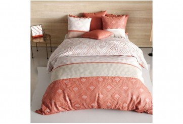 Housse de couette 220x240 cm + 2 taies d'oreiller 63x63 cm Coton 57 fils Kayle