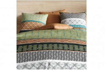 Housse de couette 220x240 cm + 2 taies d'oreiller 63x63 cm 100% Coton 57 fils Echo