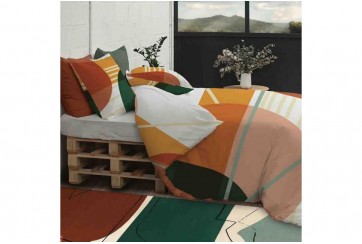 Housse de couette 220x240 cm + 2 taies d'oreiller 65x65 cm 100% Coton 47 fils Zoom