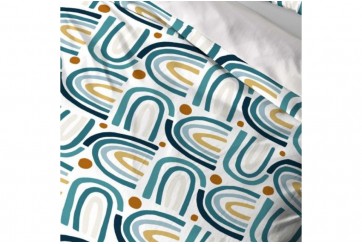 Housse de couette 220x240 cm + 2 taies d'oreiller 63x63 cm Microfibre Arc En Ciel