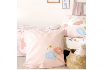 Housse de couette 140x200 + 1 taie d'oreiller 63x63 Coton Clara