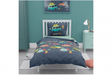 Housse de couette 140x200 + 1 taie d'oreiller 63x63 Coton Bio Bivouak