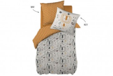 Housse de couette 140x200 + 1 taie d'oreiller 63x63 cm Coton Charlie
