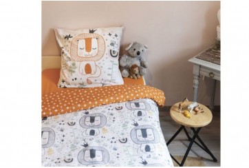 Housse de couette 140x200 + 1 taie d'oreiller 63x63 cm Coton Charlie