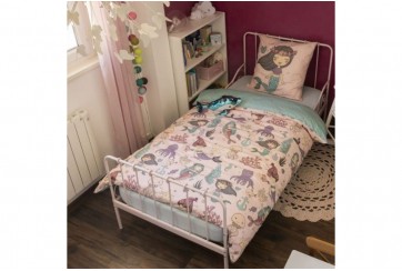 Housse de couette 140x200 + 1 taie d'oreiller 63x63 cm Coton Maeria
