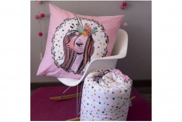 Housse de couette 140x200 + 1 taie d'oreiller 63x63 cm Coton Pegase