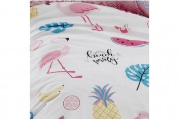 Housse de couette 140x200 + 1 taie d'oreiller 60x60 cm Polycoton Kokteyl