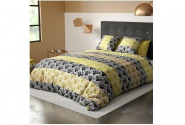 Housse de couette 200x200 cm + 2 taies d'oreiller 63x63 cm Microfibre Hiko