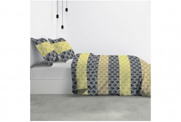 Housse de couette 200x200 cm + 2 taies d'oreiller 63x63 cm Microfibre Hiko