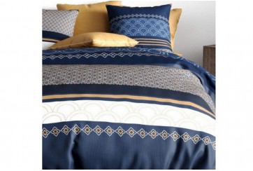 Housse de couette 220x240 cm + 2 taies d'oreiller 63x63 cm Coton Kalypso