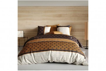 Housse de couette 220x240 cm + 2 taies d'oreiller 63x63 cm Coton Toffee