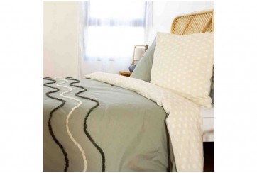 Housse de couette 220x240 + 2 taies d'oreiller 63x63 Coton Linea