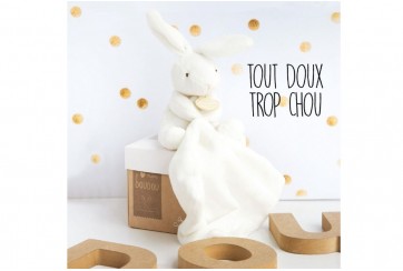 Doudou lapin mouchoir - Ivoire