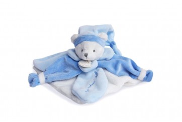 Doudou plat ours bleu - collector