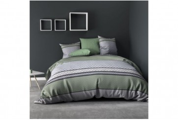 Parure de lit 140x200 cm 100% microfibre Vaxo Vert