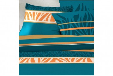 Housse de couette 220x240 cm + 2 taies d'oreiller 63x63 cm Coton 51 fils Nilaa Green