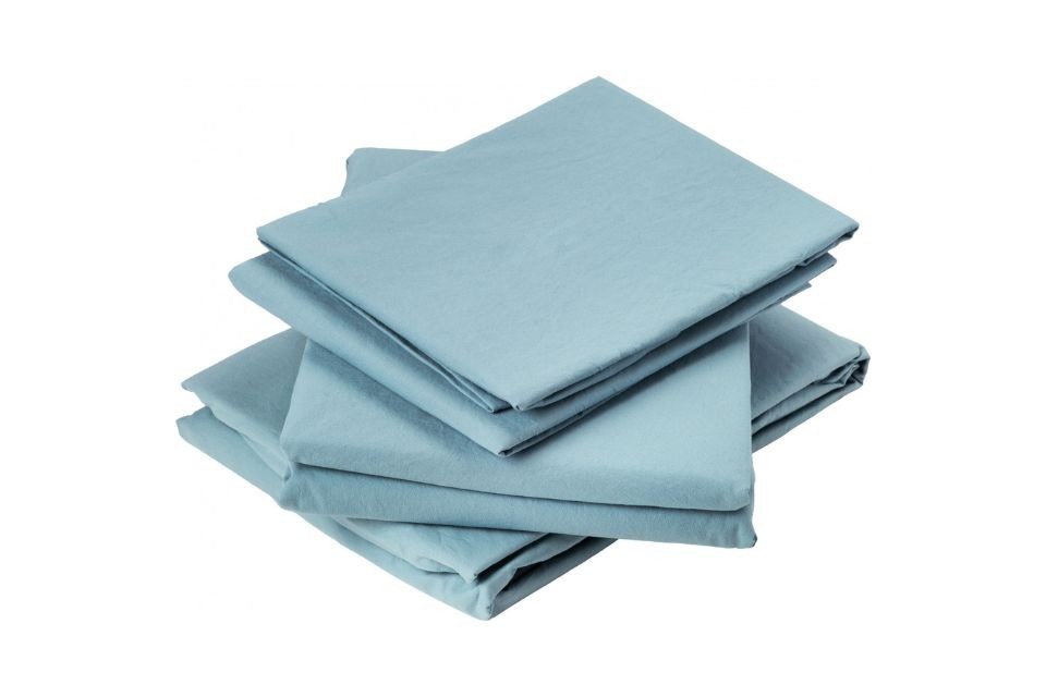 Drap plat 180x290 cm Coton Lavé Cap ferret Bleu | Europe