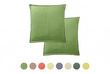 Lot de 2 taies d'oreiller 65x65 cm - Carré - Lin Français