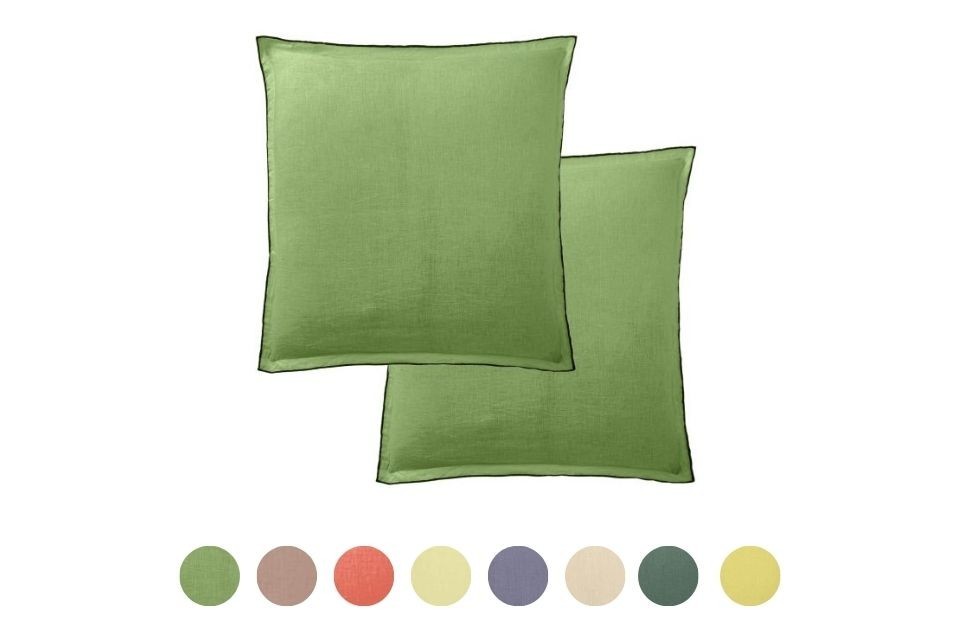 Lot de 2 taies d'oreiller 65x65 cm - Carré - Lin Français