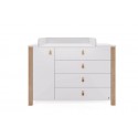 Commode 120 cm avec plan à langer bois blanc