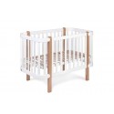 Lit berceau bébé 60x120 cm avec sommier réglable inclinable (blanc)