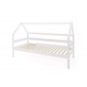 Lit cabane 90x200 cm et double tiroirs (bois blanc)