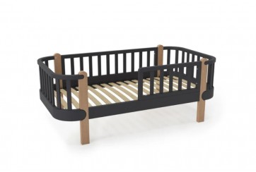 Lit bébé 80x160 cm bois anthracite yappyétude