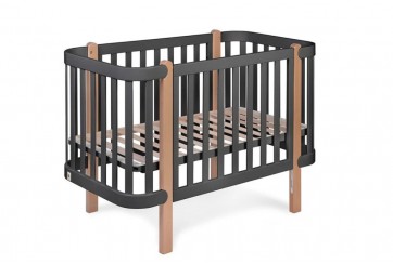 Lit berceau bébé 60x120 cm avec sommier réglable inclinable anthracite
