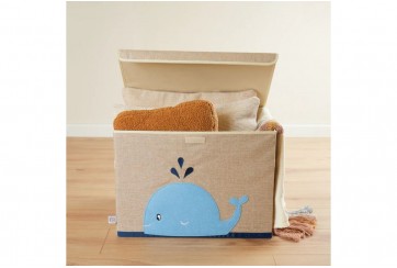 Boîte de rangement enfant avec couvercle pliable - motif baleine - Bieco
