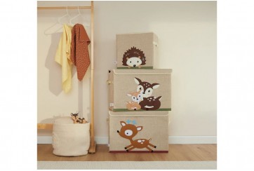Boîte de rangement enfant avec couvercle pliable - motif biche - Bieco