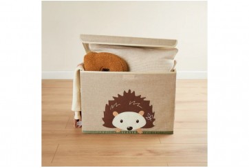 Boîte de rangement enfant avec couvercle pliable motif herisson bieco