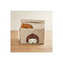 Boîte de rangement enfant avec couvercle pliable motif herisson bieco