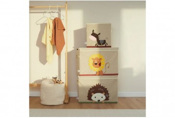 Boîte de rangement enfant avec couvercle pliable motif herisson bieco