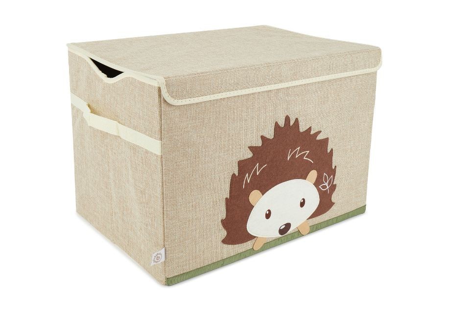 Boîte de rangement enfant avec couvercle pliable motif herisson bieco