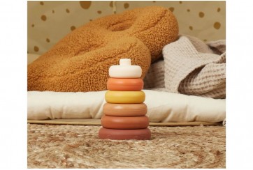 Tour à empiler silicone pour Bébé  - Marron Chocolat