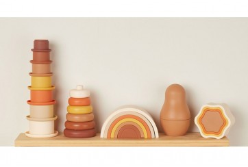 Tour à empiler silicone pour Bébé  - Marron Chocolat