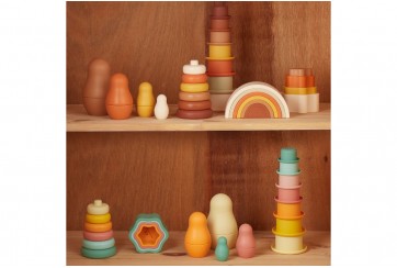 Tour à empiler silicone pour Bébé  - Marron Chocolat