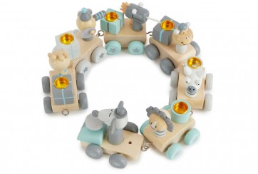 Train d'anniversaire en bois pour enfant