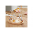 Boucle de motricité bois avec miroir rose Bieco