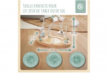 Boucle de motricité bois avec miroir bleu Bieco