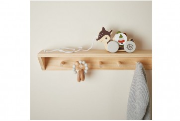 Jouet à tirer en bois enfant, biche multicolore