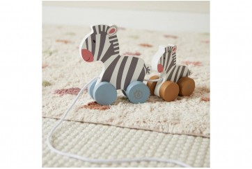 Jouet à tirer en bois enfant Zèbre Multicolore