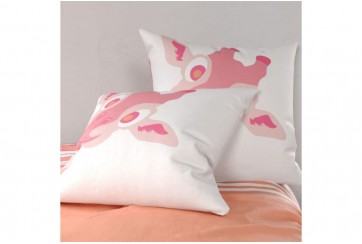 Parure de lit 140x200 cm enfant coton girafe rose