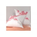 Parure de lit 140x200 cm enfant coton girafe rose